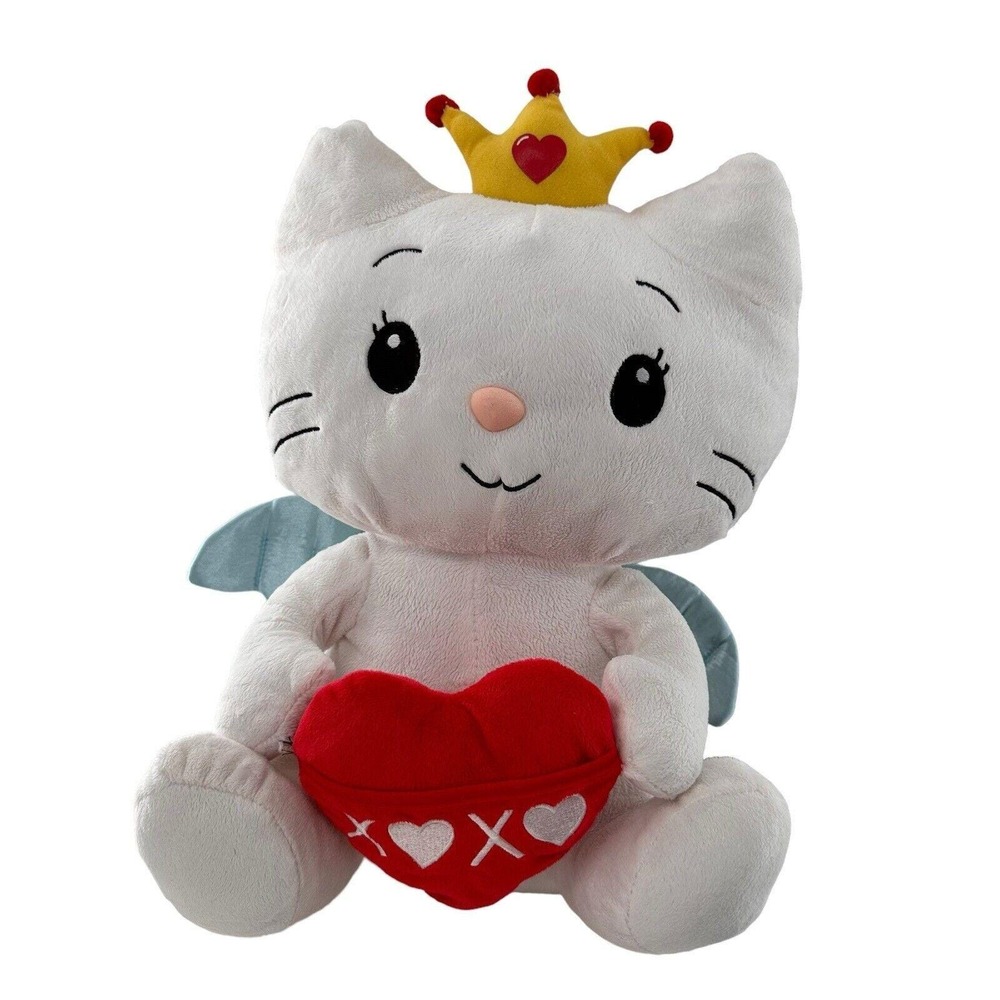 Dan Dee Angel Cat Sugar Plush 10" Valentine Kitty Princess Pouch‎ Wings Read